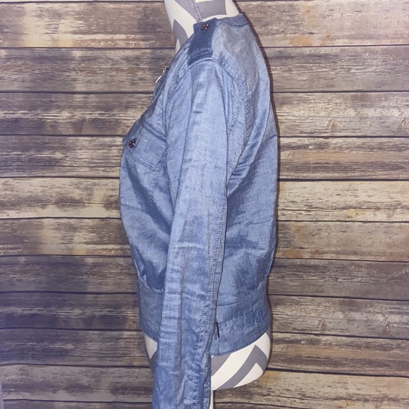 7 For All Mankind Chambray Zip Jacket - Picture 5 of 8